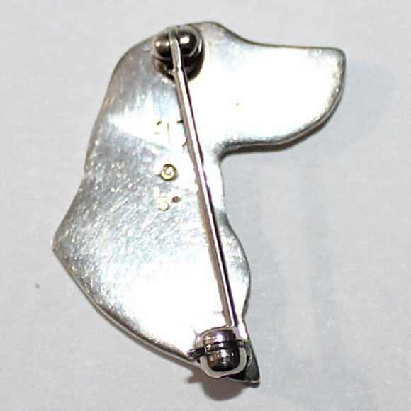 Sterling Silver Irish Setter or Spaniel Vintage Brooch - Picture 2 of 4